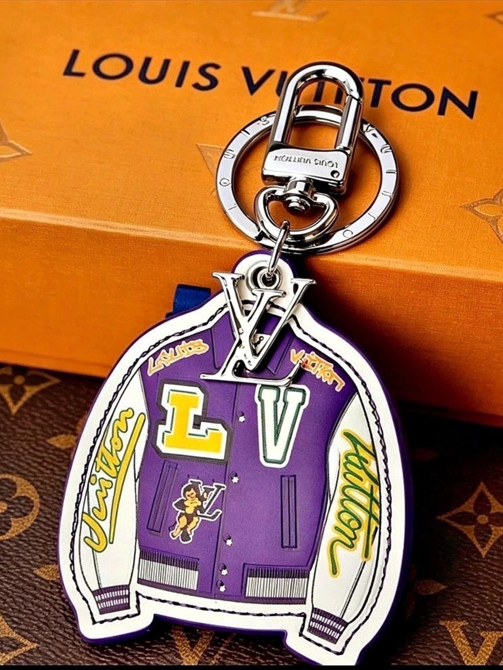 Designer Inspired Lulu Varsity Jacket Illustre Bag Charm and Key Holder